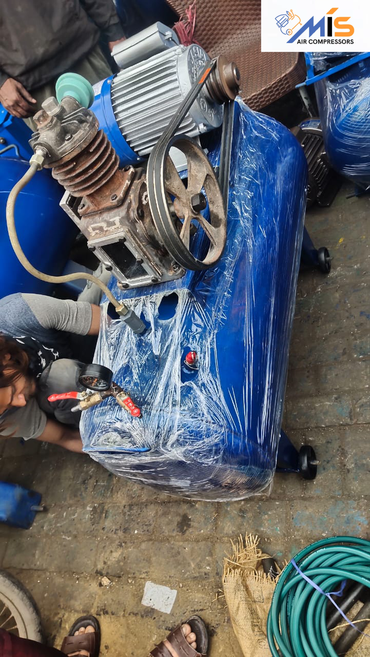 Local air compressor for bike punckture shop